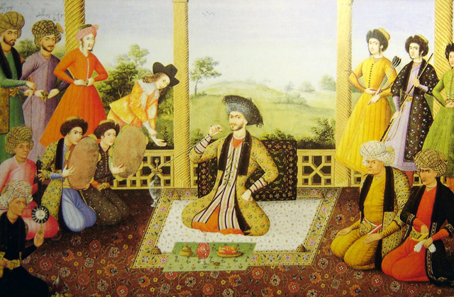 Painting of a Shah, circa 1670. Source. 